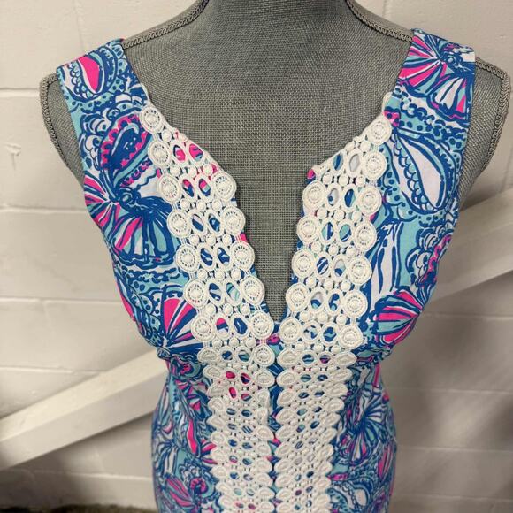 Lilly Pulitzer for Target My Fans Shift Dress Blue Pink XXS/XS 20th Anniversary - Picture 3 of 12